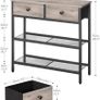 Console Table, Slim Console Table with 2 Drawers, Hallway Table with Storage, Side Table, Slim Sofa Table for Small Spaces, Living Room, Entryway, Kitchen, Greige and Black Image 2