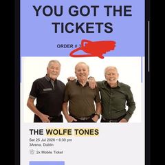 Wolfe Tones standing tickets