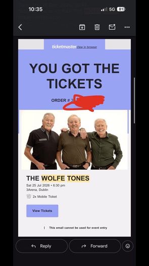 Wolfe Tones standing tickets