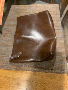 Brown leather YKK laptop / document bag