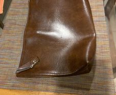Brown leather YKK laptop / document bag