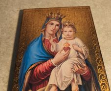 Golden Holly wall plaque of Virgin Mary & Baby Jesus, Chiesa di Sant Agnese in Agone