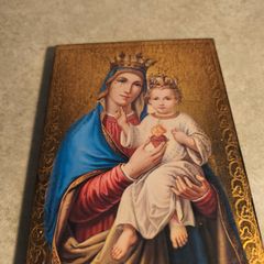 Golden Holly wall plaque of Virgin Mary & Baby Jesus, Chiesa di Sant Agnese in Agone