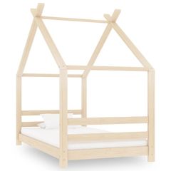 Kids Bed Frame Solid Pine Wood 80x160 cm
