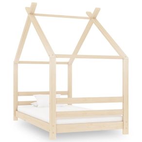 Kids Bed Frame Solid Pine Wood 80x160 cm