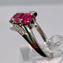 African Ruby & Natural Zircon Bypass Ring in Platinum Overlay Sterling Silver Image 4