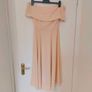 Peach/blush Bardot style off-shoulder midi dress UK8 Image 4