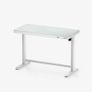 White Electric Height Adjustable Sit Stand Desk with Glass Top Image 4
