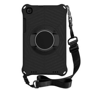 For Samsung Galaxy Tab A11 Spider King EVA Protective Case With Adjustable Shoulder Strap & Holder Black