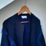 POM Amsterdam Midnight Blue Shaggy Stripe Cardigan - Size 34 (Fits up to UK 14) Image 5