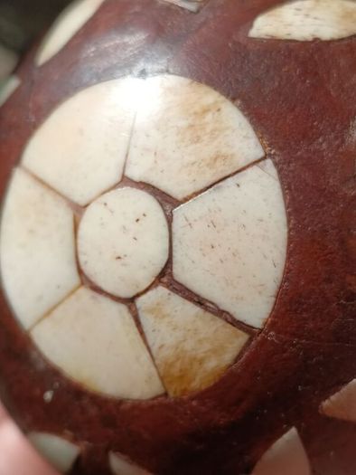 A Pair of Antique Inlaid Wooden Balls