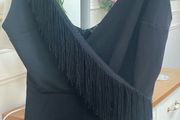 bershka playsuit black large wrap effect