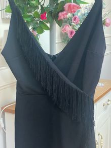 bershka playsuit black large wrap effect