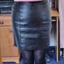 Vintage Black Leather Mini Skirt (Size 10) Image 2