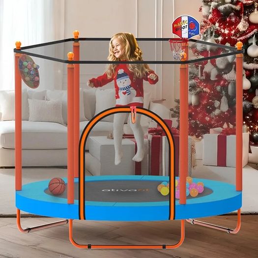 60 Rebounder Trampoline Indoor Outdoor for Kids Ages 1-8,