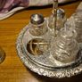 Vintage Mayell & CO Queen Anne Revolving Silver Plated Glass 5 Piece Condiment Cruet Set Image 5