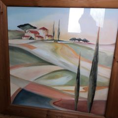 Heavy framed picture with glass 87cm by 87cm