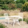 3 Piece Bistro Set Cast Aluminium White Image 5