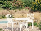 3 Piece Bistro Set Cast Aluminium White