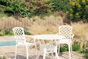 3 Piece Bistro Set Cast Aluminium White