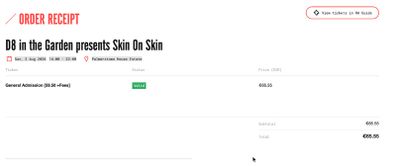 D8 in the garden presents skin on skin ticket