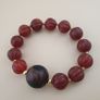 Vintage Melon Shape Carnelian Agate & Etched Carnelian Bracelet Image 7