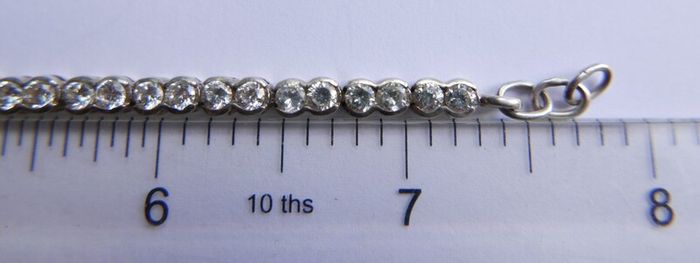 Vintage Sterling Silver 925 Round CZ Tennis Bracelet length 8" - 11,3g