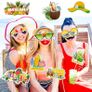 29 Pcs Tropical Hawaiian Photo Booth Props Funny Sunglasses Grass Skirt and Coconut Hat Designs Tropical Themed Party Props for Luau Beach Parties Birthdays and Summer Vacation Photo Backdrop Decor Image 6