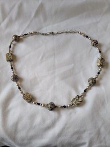 Silver, natural pearls necklace