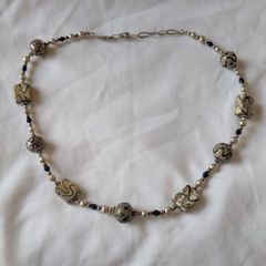 Silver, natural pearls necklace