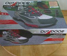 Ladies Grey Red Walking Shoes Size UK 5 EU 38 Outdoor Trail Hiking Trainers Coolmax Brand New Boxed