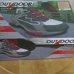 Ladies Grey Red Walking Shoes Size UK 5 EU 38 Outdoor Trail Hiking Trainers Coolmax Brand New Boxed