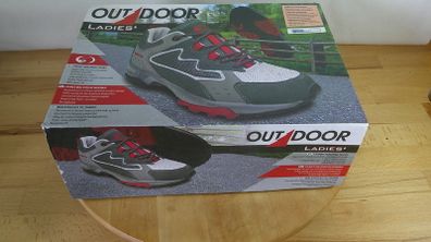Ladies Grey Red Walking Shoes Size UK 5 EU 38 Outdoor Trail Hiking Trainers Coolmax Brand New Boxed