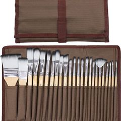 Art Paint Brushes Set for Watercolor, Acrylic, Oil, Rock Painting, Nail Brush, 24 Different Sizes with Organizing Case for Artists, Adults & Kids (FREE POSTAGE)