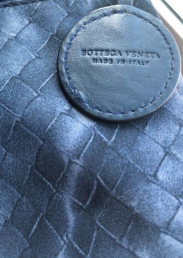 Blue Bottega Veneta Intrecciolusion Nylon Cosmetic Bag