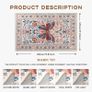 Butterfly Rugs Living Room 120x180cm, Non-Slip Washable Area Rugs for Bedroom, Soft Low Pile Carpet for Living Room, Floor Carpet for Office Dining Room Kitchen Nursery Bedside Image 3