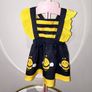 Baby Girls Yellow & Black Bumble Bee Dress & Hat Age 3-6 months / EU 62cm Image 2