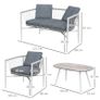 Patio Furniture Set, 4 Pieces, Rocking Function, Seat Cushions, Poly Rattan, Metal Frame, Gray Image 4