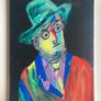 Original James Joyce Portrait in Abstract Painting by Artist Image 2