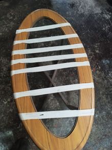 Retro Oval Glass Table