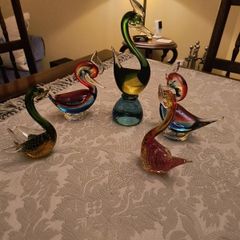 Glass Multi Coloured Birds