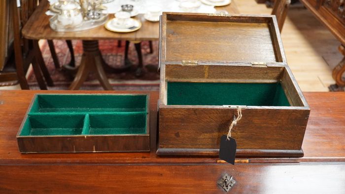 Antique Oak Box with Key
