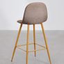 3 x SKLUM Glamm High Bar Stools 75cm Taupe Grey / Natural Wood Image 3