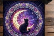 Witchy Cat Table Cloth - great gift