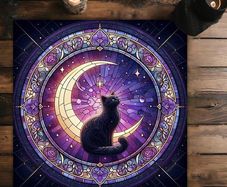 Witchy Cat Table Cloth - great gift
