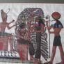 Framed Papyrus Painting for Sale Image 4