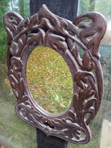 antique bog oak mirror