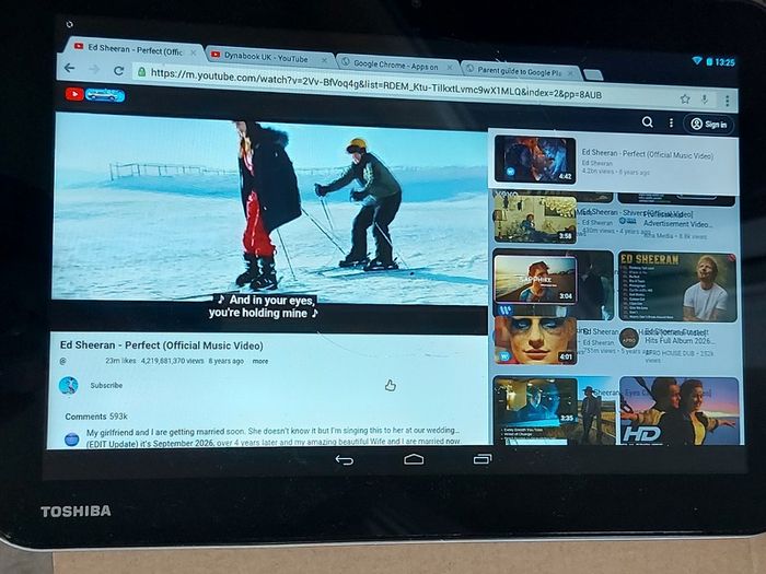 Toshiba 10.1inch Tablet, Model AT10-A, 16GB, great for internet, youtube, games, etc (Circular crack on screen)