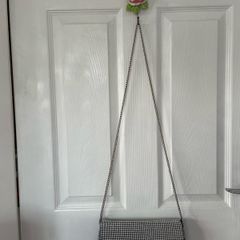 Silver topshop sequin diamond shoulder bag