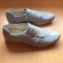 Clarks Ladies Light grey marbled effect leather slip on shoes size 7 Image 4